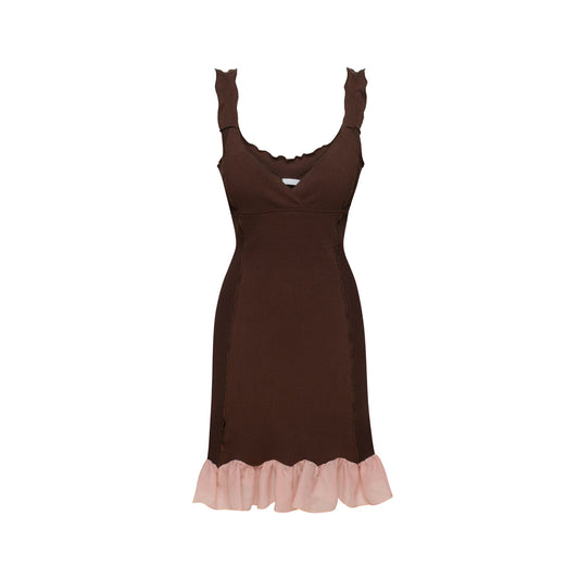 Dress with Skirt in Brown