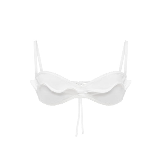 Bikini Top with Wave in White