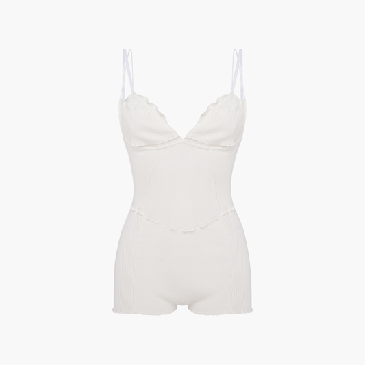 Bodysuit with Layers in White