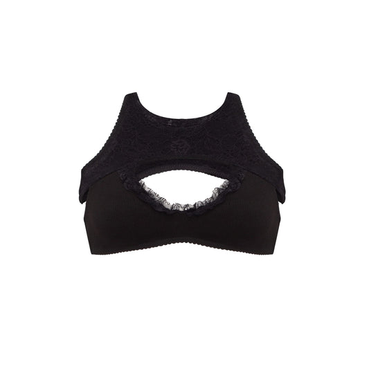 Double Top with Lace in Black