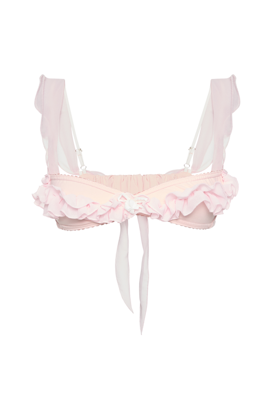 Bralette with Ruffles in Pink