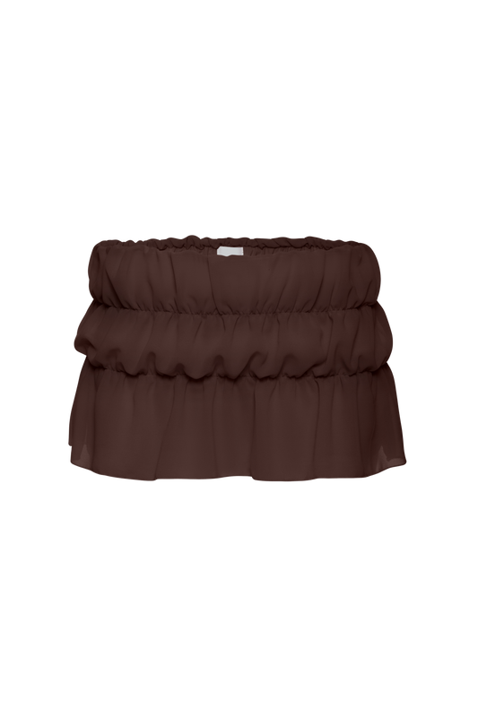 Skort with Layers in Brown