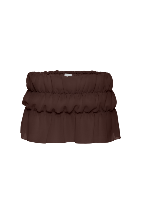 Skort with Layers in Brown