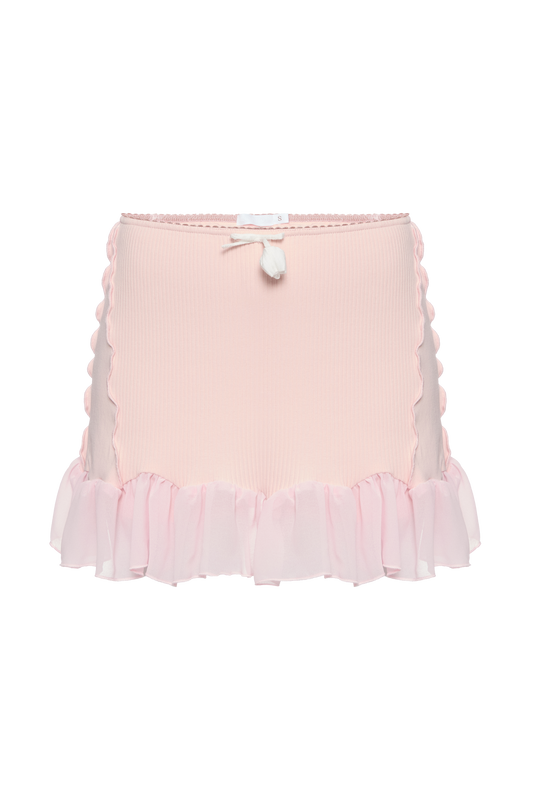 Skort with Ruffles in Pink