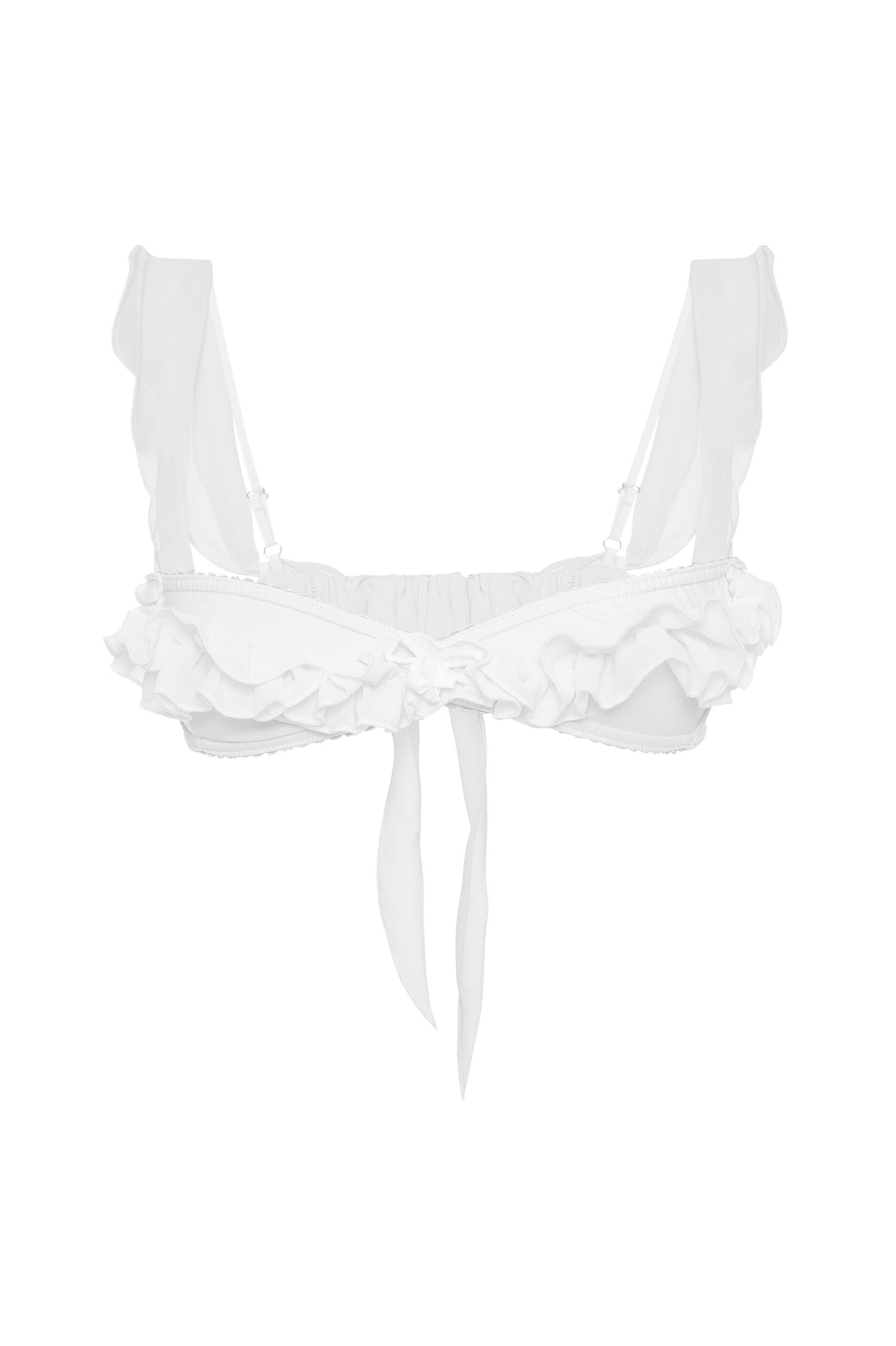 Bralette with Ruffles in White