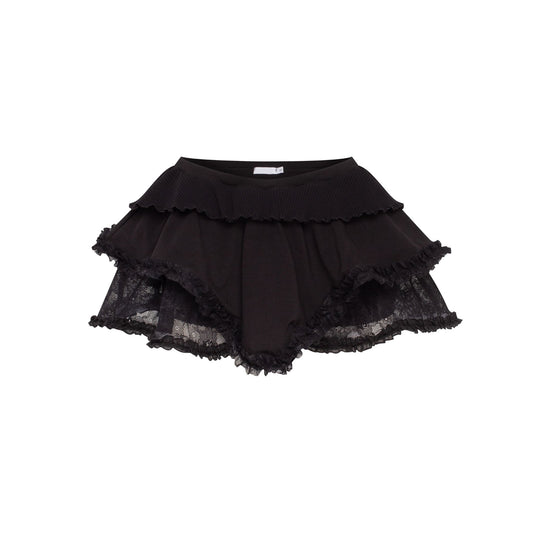Skort with Lace in Black