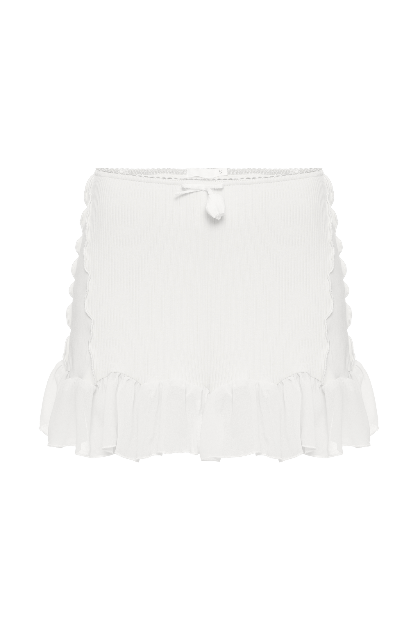 Skort with Ruffles in White