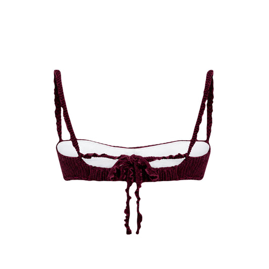 Bikini top with wave in brown