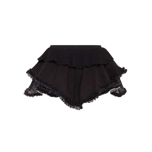 Skort with Lace in Black