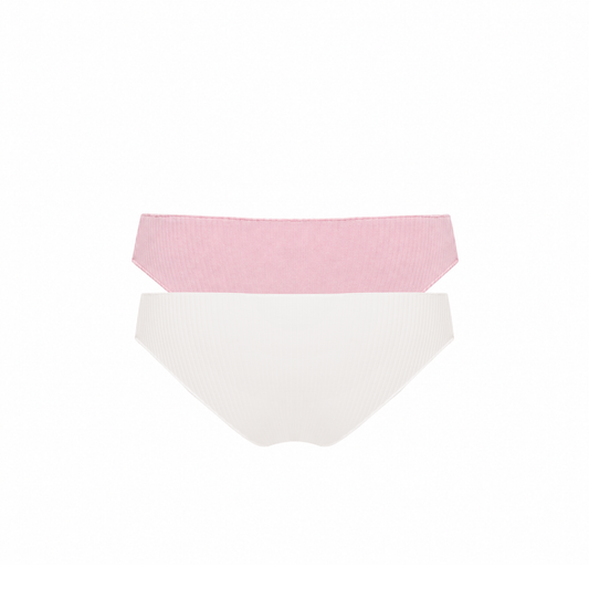 Seamless tanga underwear set, pink and white seamless briefs