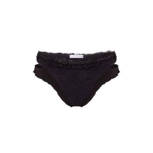 Double Tanga Panties with Lace in Black