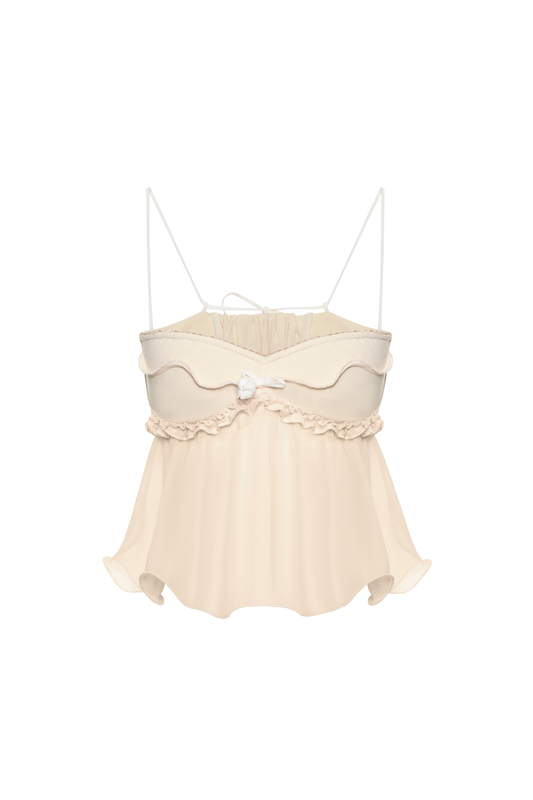 Top with Wave in Beige