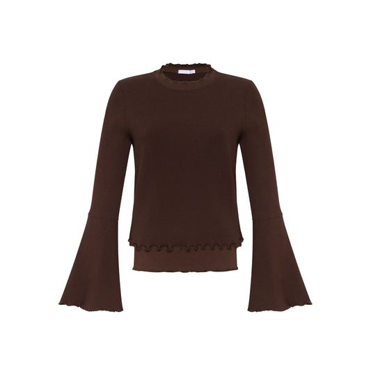 Wavy Long Sleeve in Brown