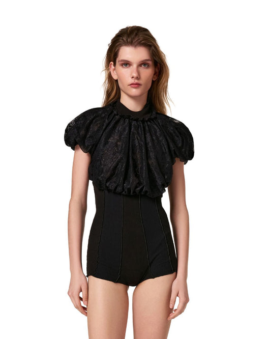 Jumpsuit with Voluminous Bust in Black