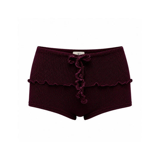 Swim shorts with bow in brown