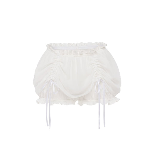 Shorts with Bows in White