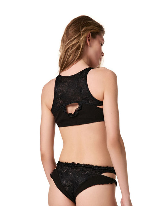 Double Top with Lace in Black