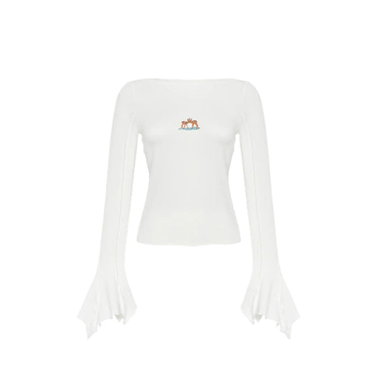 Long-Sleeve with 'Deer' Embroidery