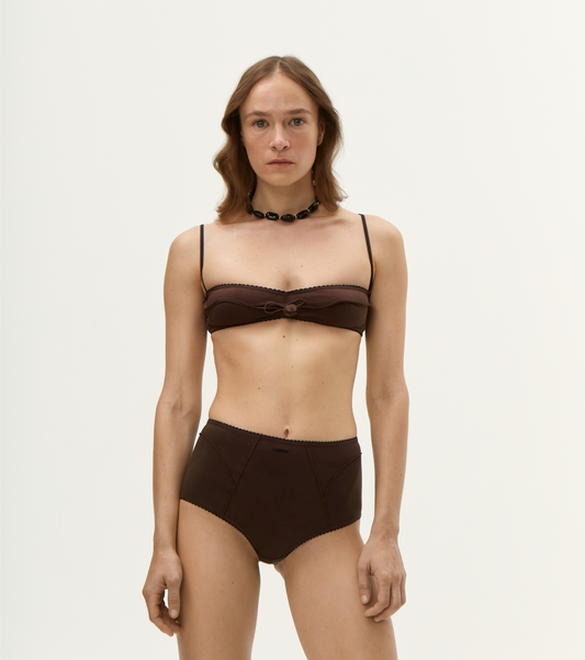 High-Waisted Briefs in Brown