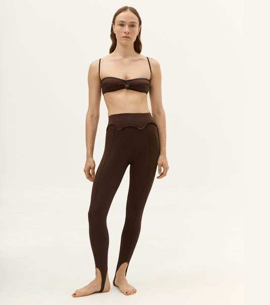 Leggings with Wavе in Brown
