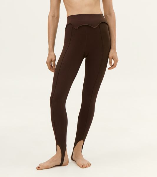 Leggings with Wavе in Brown