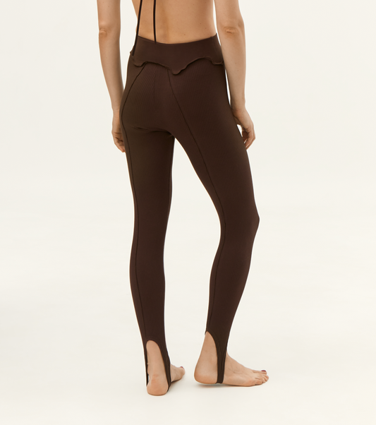 Leggings with Wavе in Brown