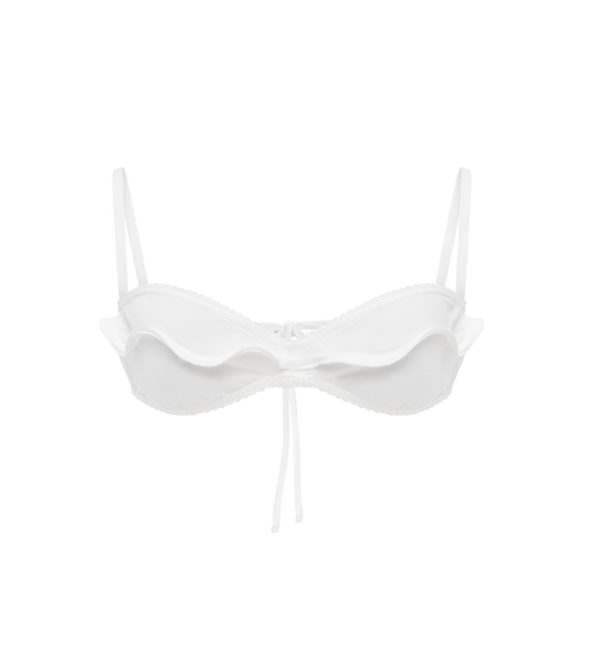 Bikini Top with Wave in White