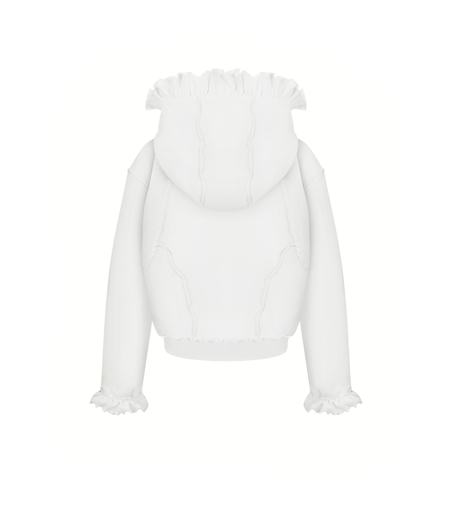 Hoodie with Zipper in White
