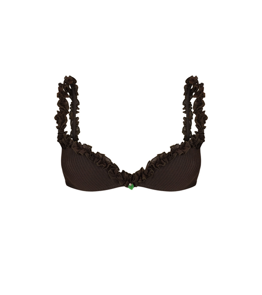 Bralette with Leaf in Brown
