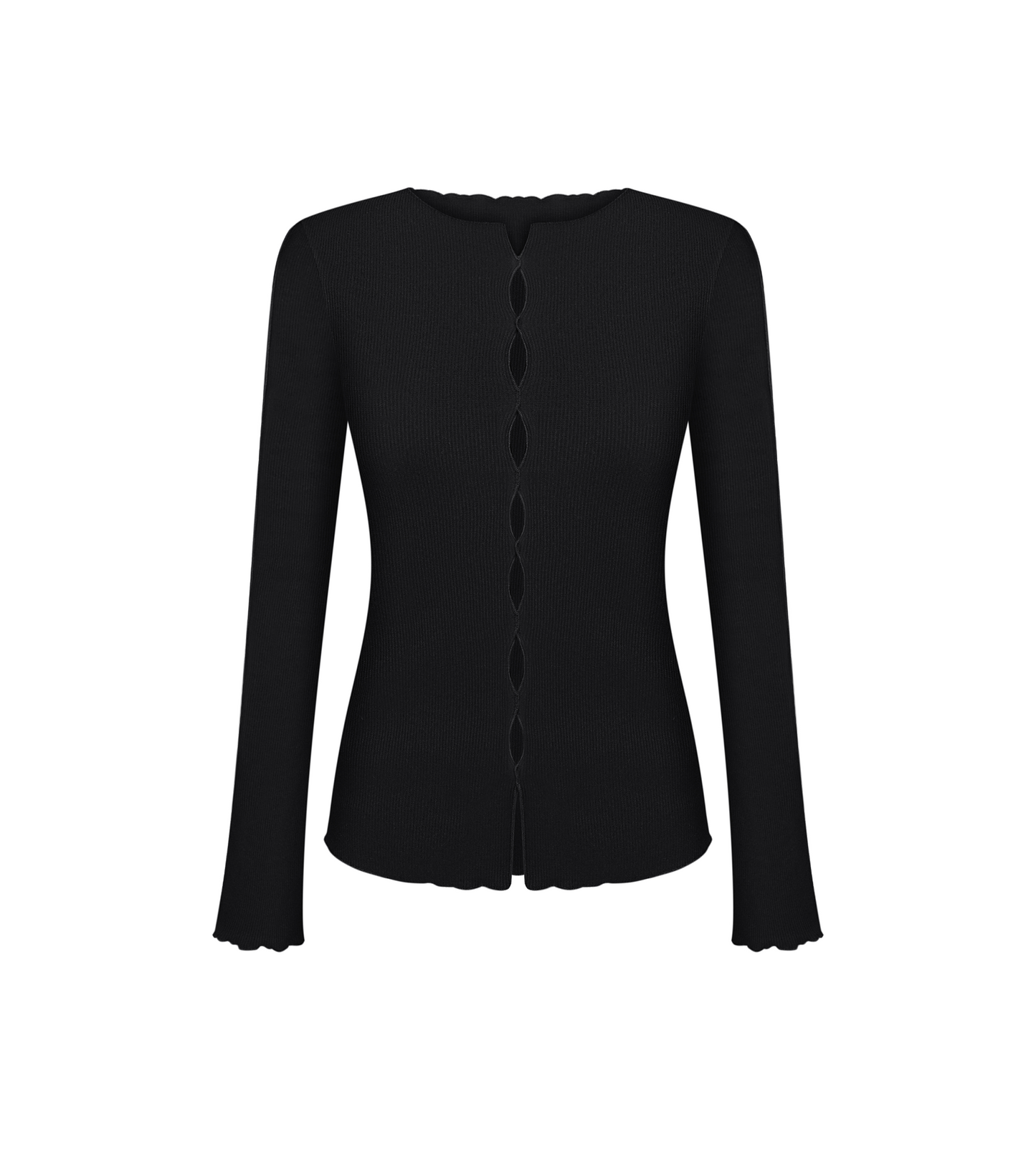 Long-Sleeve with Draping in Black