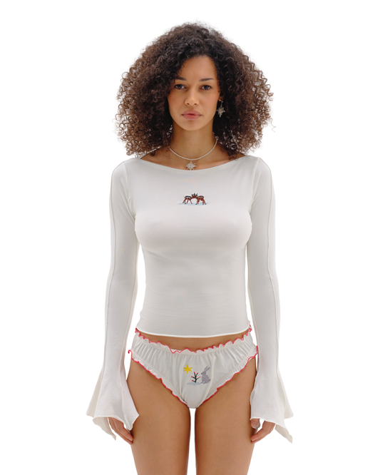 Tanga with 'Bunny' Embroidery
