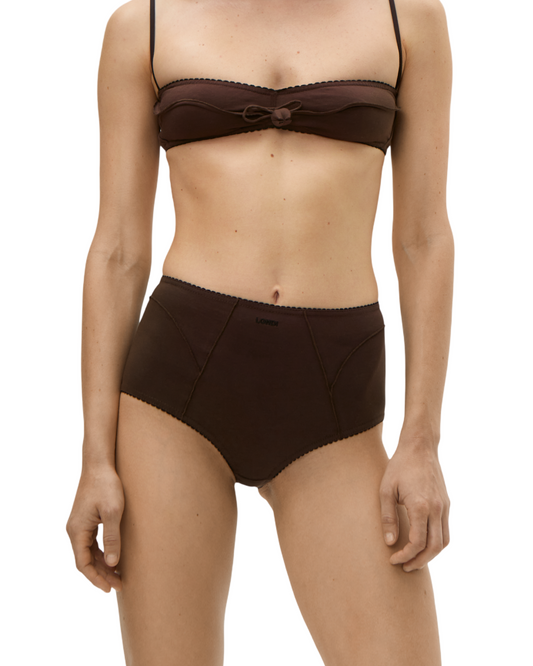 High-Waisted Briefs in Brown