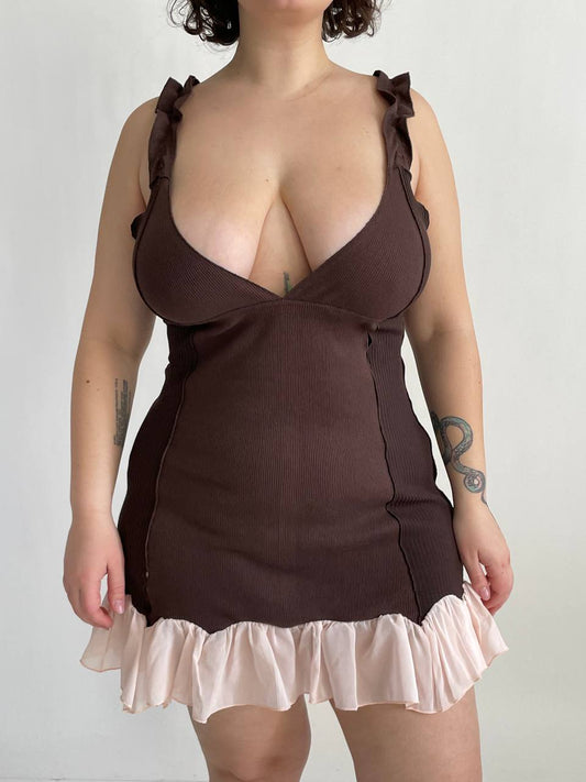 Dress with Skirt in Brown