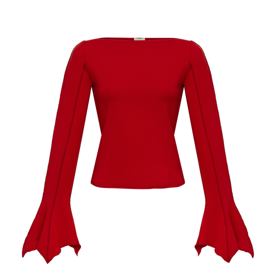 Drape Long-Sleeve in Burgundy