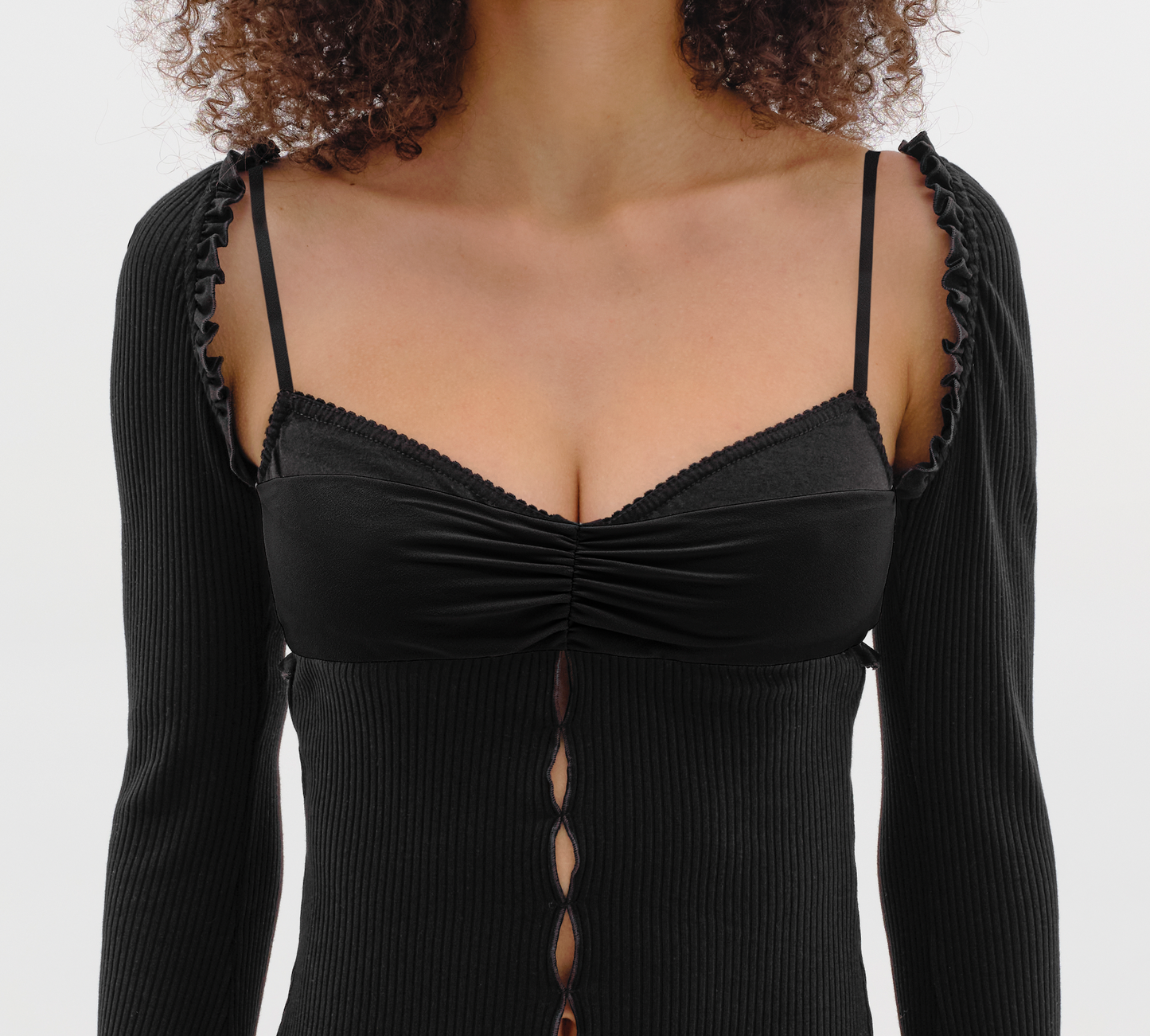 Top with Draped Neckline in Black