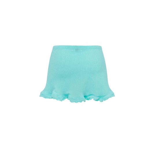 Mint beach wrap mini skirt with scalloped hem