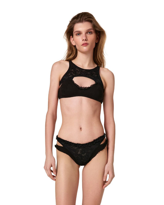 Double Top with Lace in Black