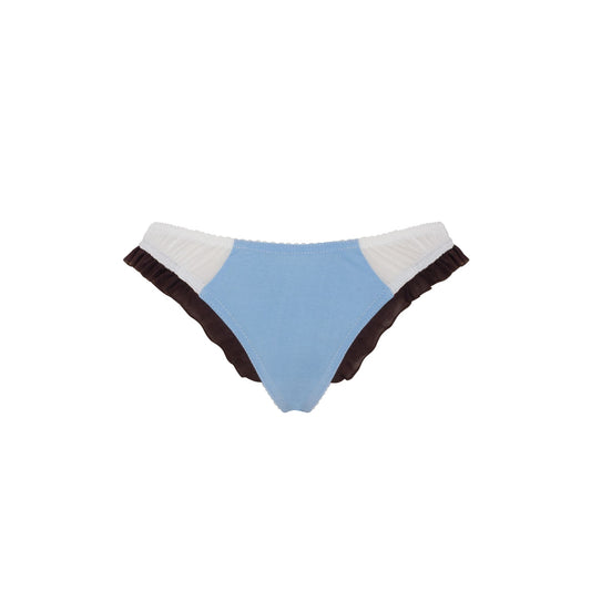Tanga with Ruffles and Heart in Blue