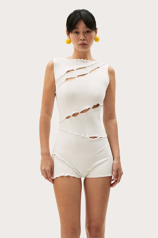 Wavy Jumpsuit in White