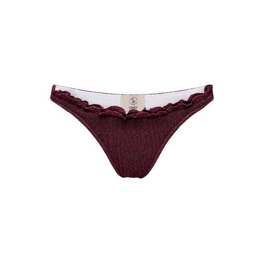 Bikini bottoms with ruffle in brown