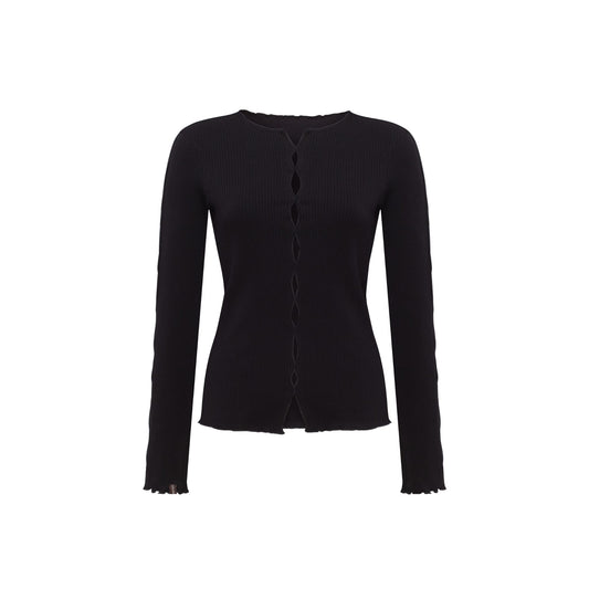 Long-Sleeve with Draping in Black