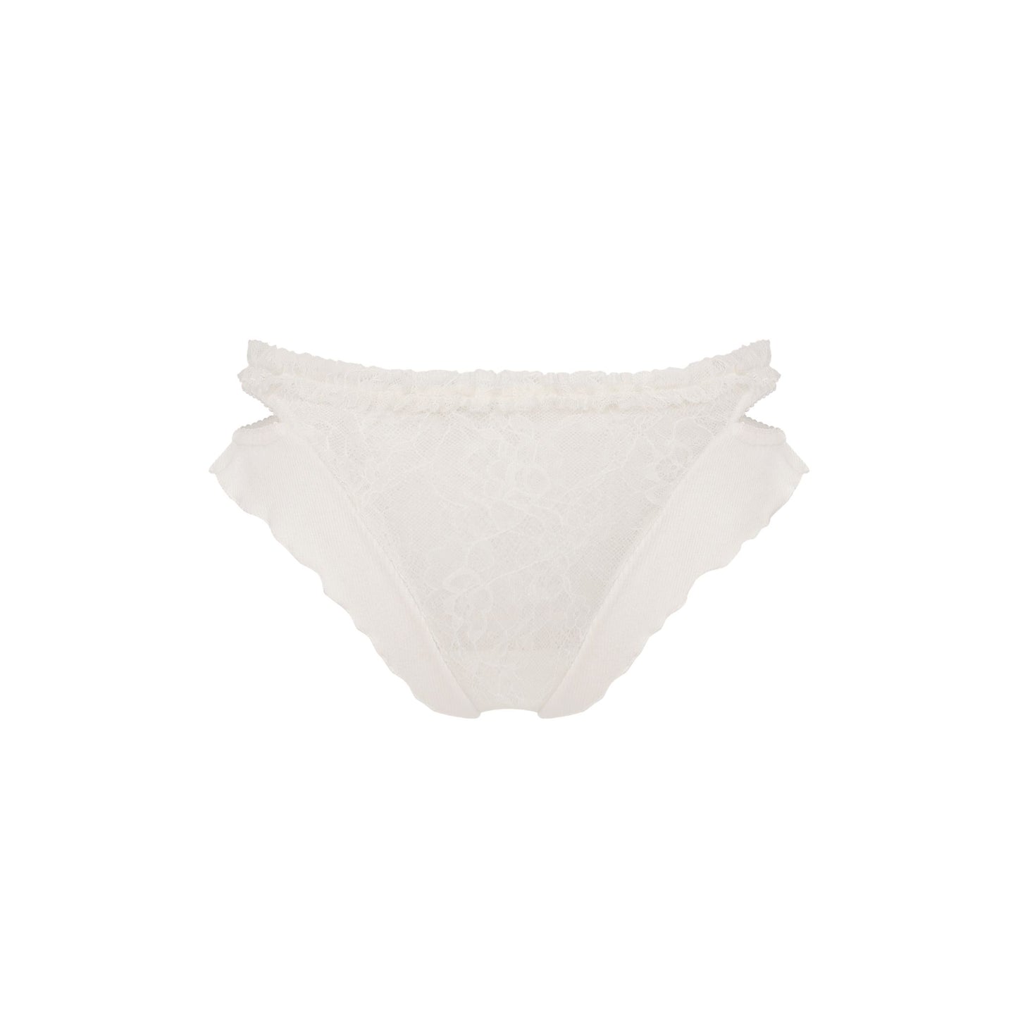 Double Tanga Panties with Lace in White