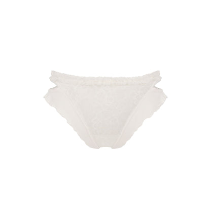 Double Tanga Panties with Lace in White