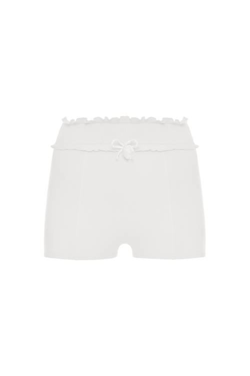 Shorts with Waistband in White