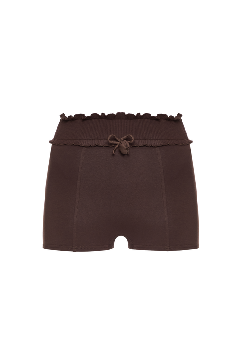 Shorts with Waistband in Brown