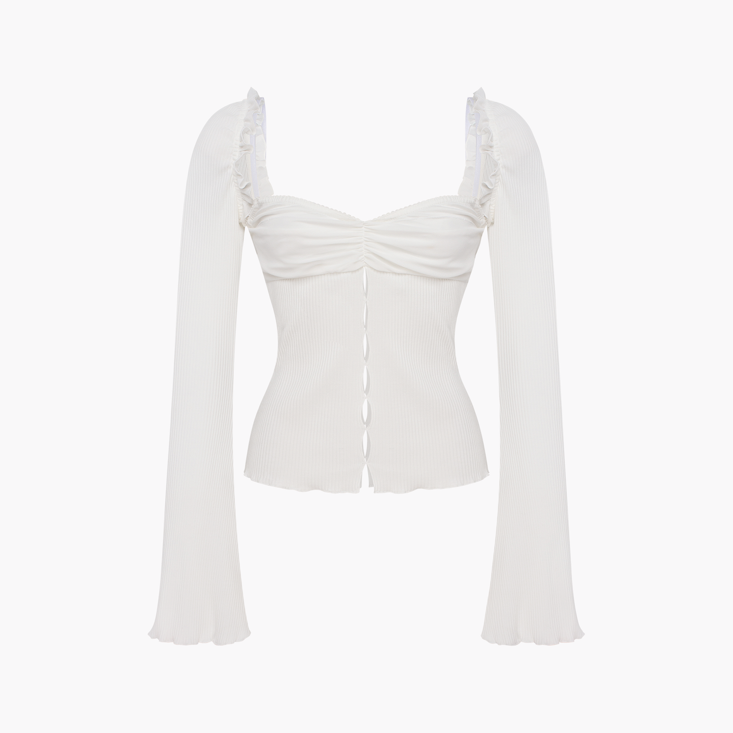 Top with Draped Neckline in White