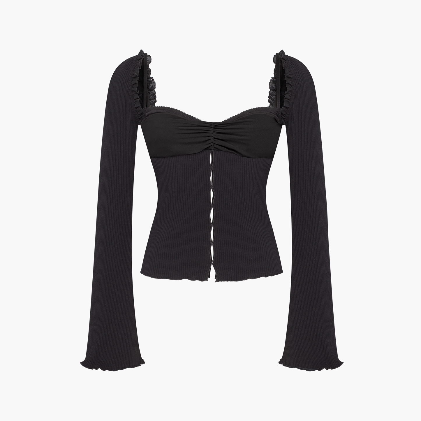 Top with Draped Neckline in Black
