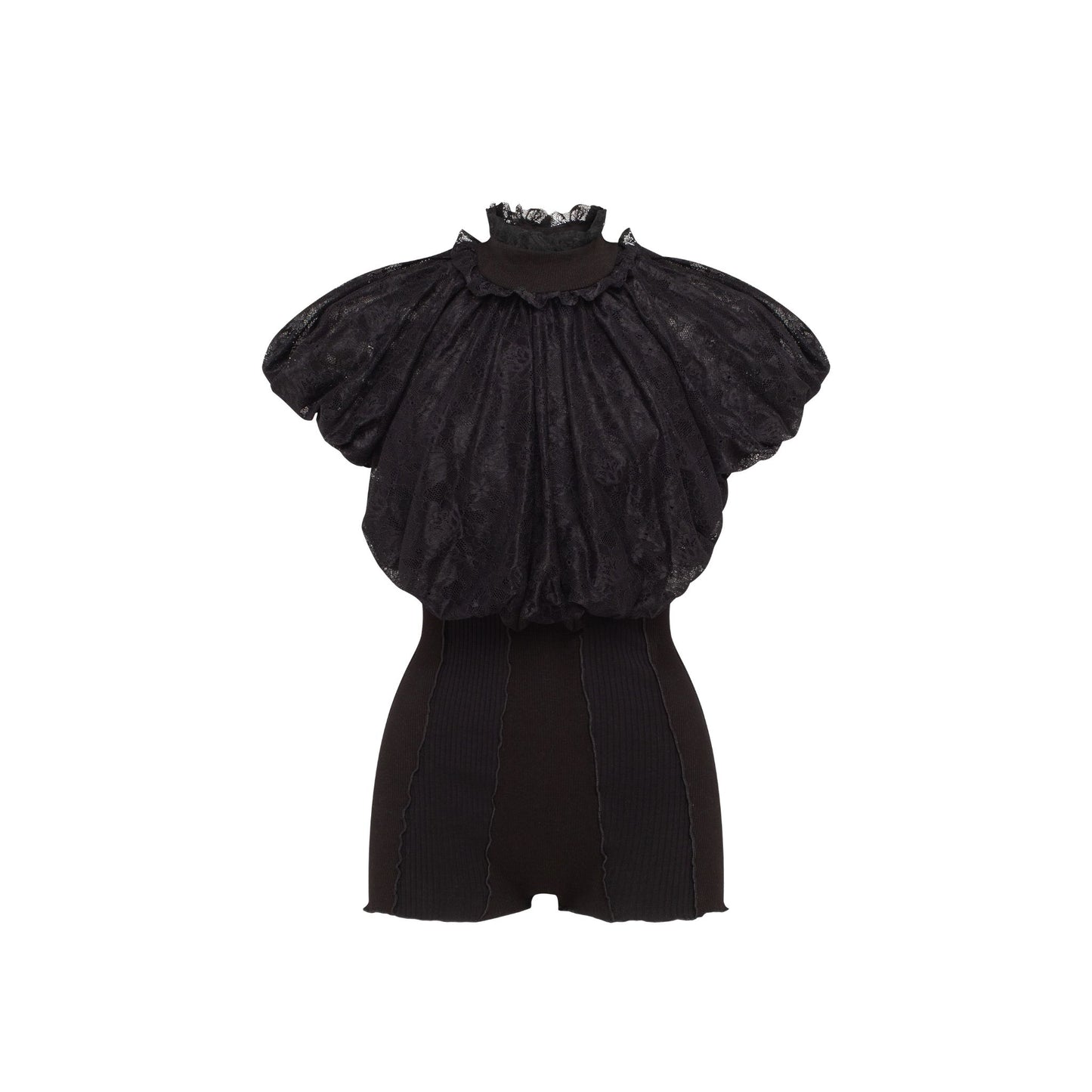 Jumpsuit with Voluminous Bust in Black