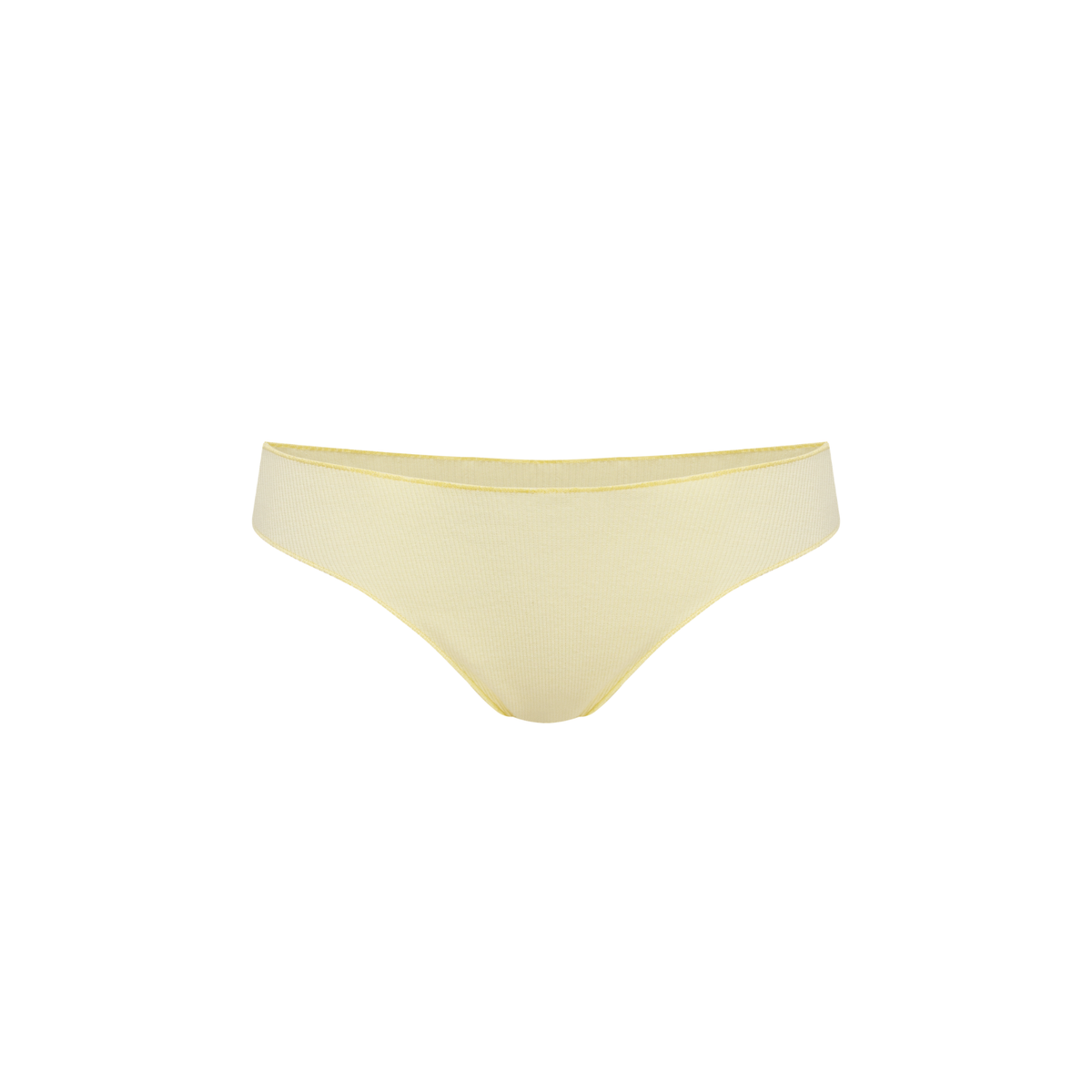 Seamless yellow tanga underwear with smooth waistband