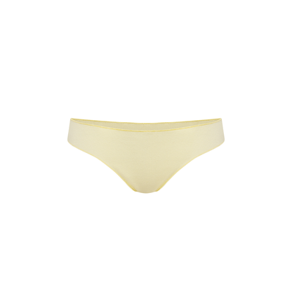 Seamless yellow tanga underwear with smooth waistband